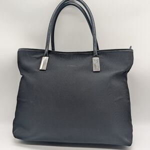 Gucci Black Nylon and Leather Trim Tote Bag